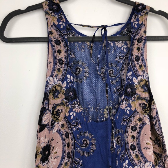Free People Blue Floral Ruffle Hem Dress - Picture 6 of 7